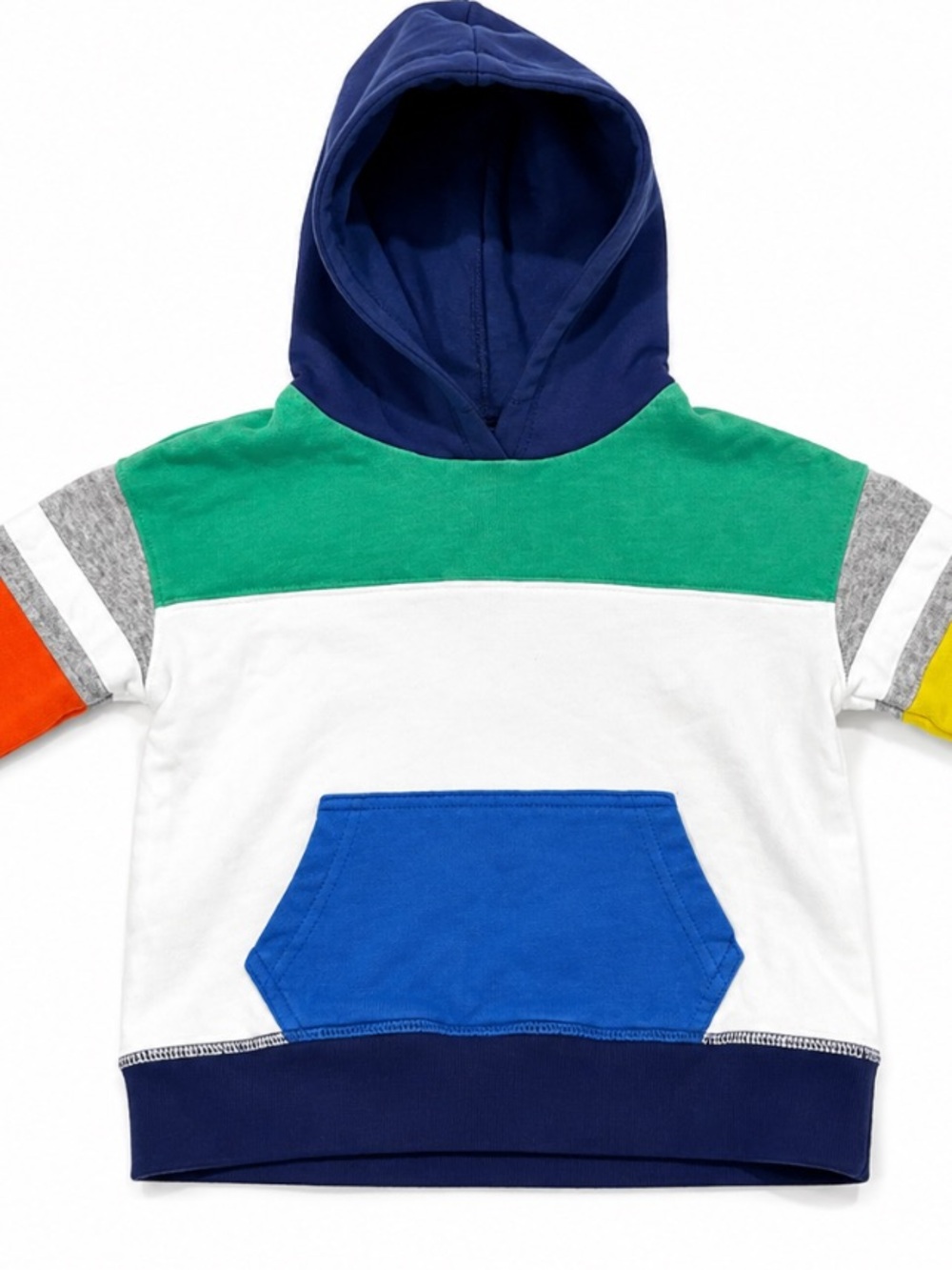 Mini Boden Colorblock Hoodie Toddler Boy Size 2-3Y Multicolor Pullover